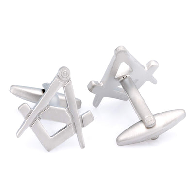 Freemason Masonic Brushed Silver Cufflinks