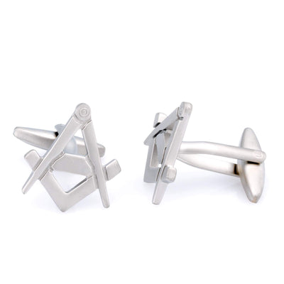 Freemason Masonic Brushed Silver Cufflinks