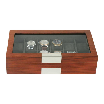 Mahogany Watch Storage Box for 12 Watches