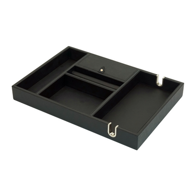 Black Vegan Leather Valet Tray