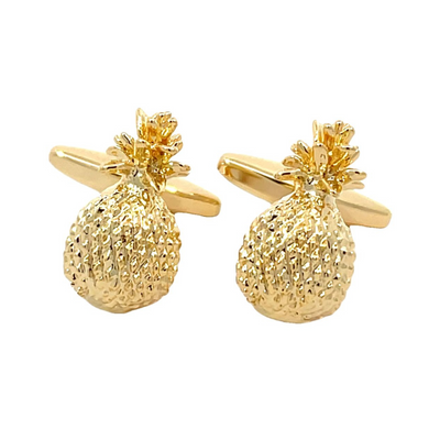 Shiny Gold Pineapple Cufflinks