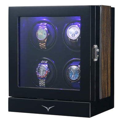 Sydney Watch Winder Box for 4 Watches in Black