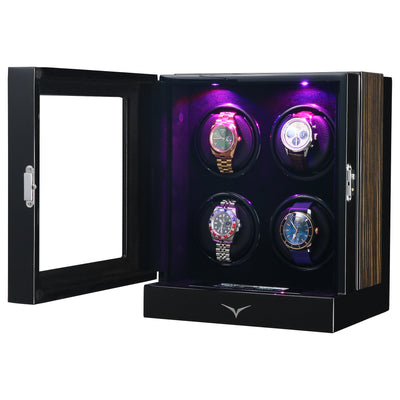 Sydney Watch Winder Box for 4 Watches in Black