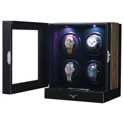 Sydney Watch Winder Box for 4 Watches in Black