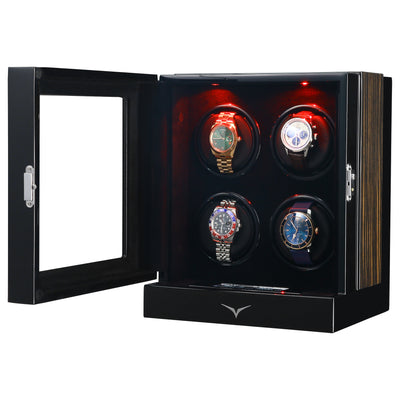 Sydney Watch Winder Box for 4 Watches in Black