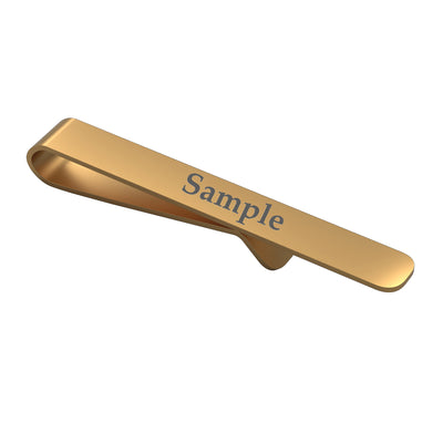 Engravable Brushed Gold Tie Bar with curved end 50mm