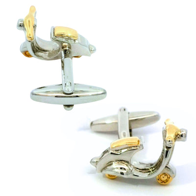 Gold Silver Scooters Cufflinks