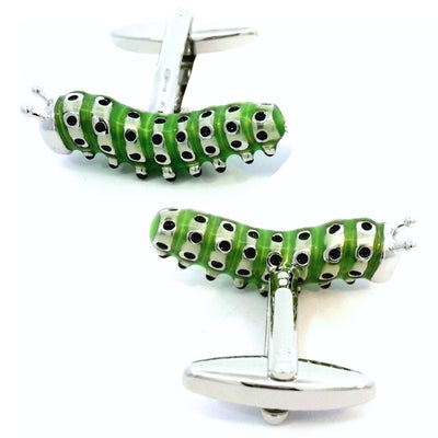 Green Caterpillar Cufflinks