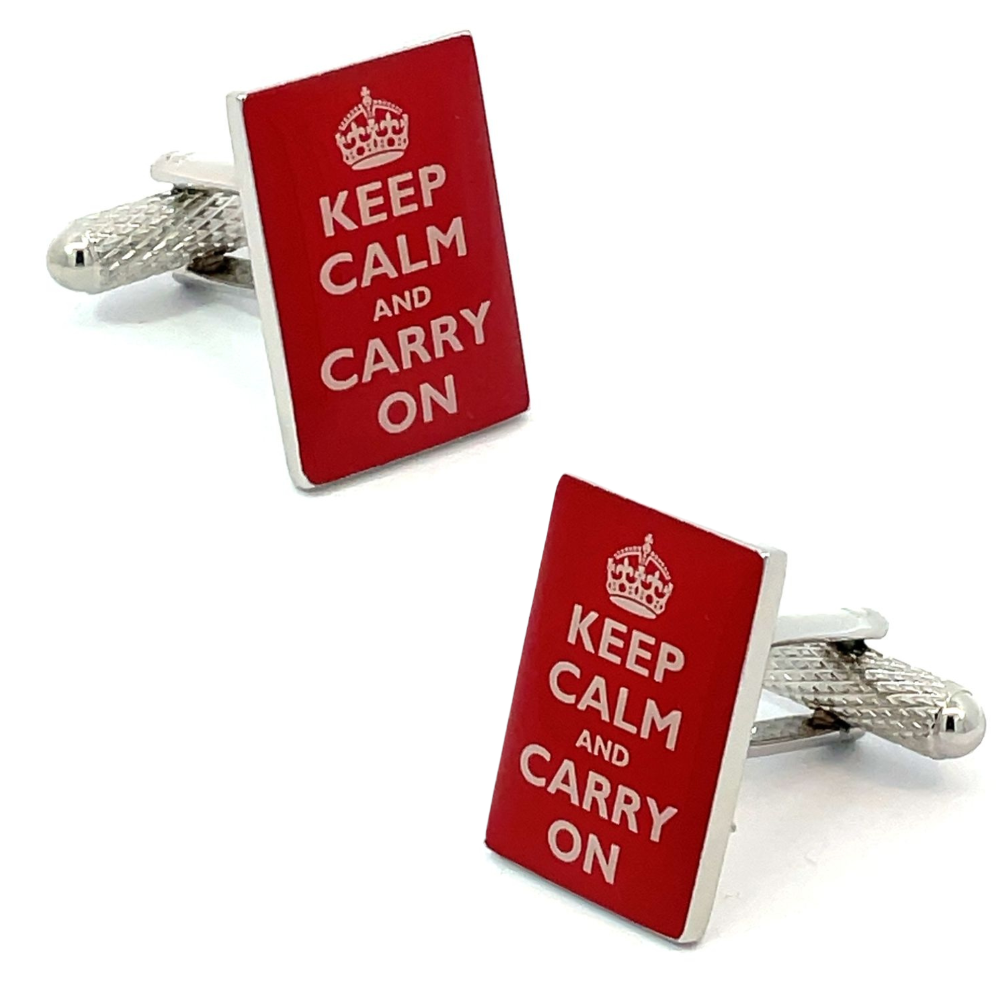 Keep Calm and Carry On (Red) Cufflinks