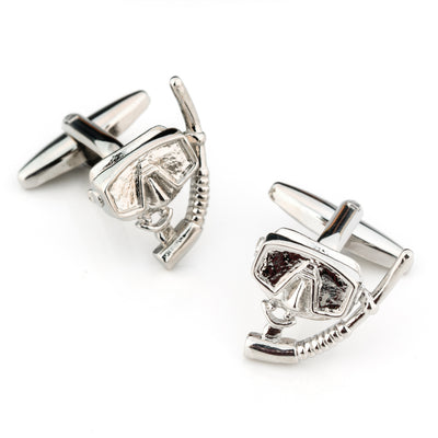 Snorkelling Mask Cufflinks Silver