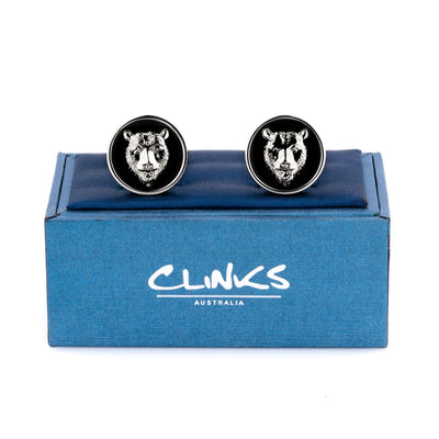 Bear Black Enamel Cufflinks