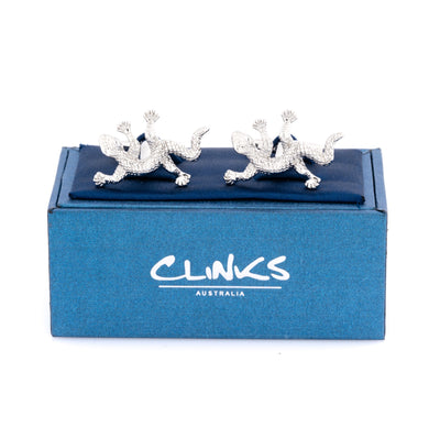 Silver Gecko Lizard Cufflinks