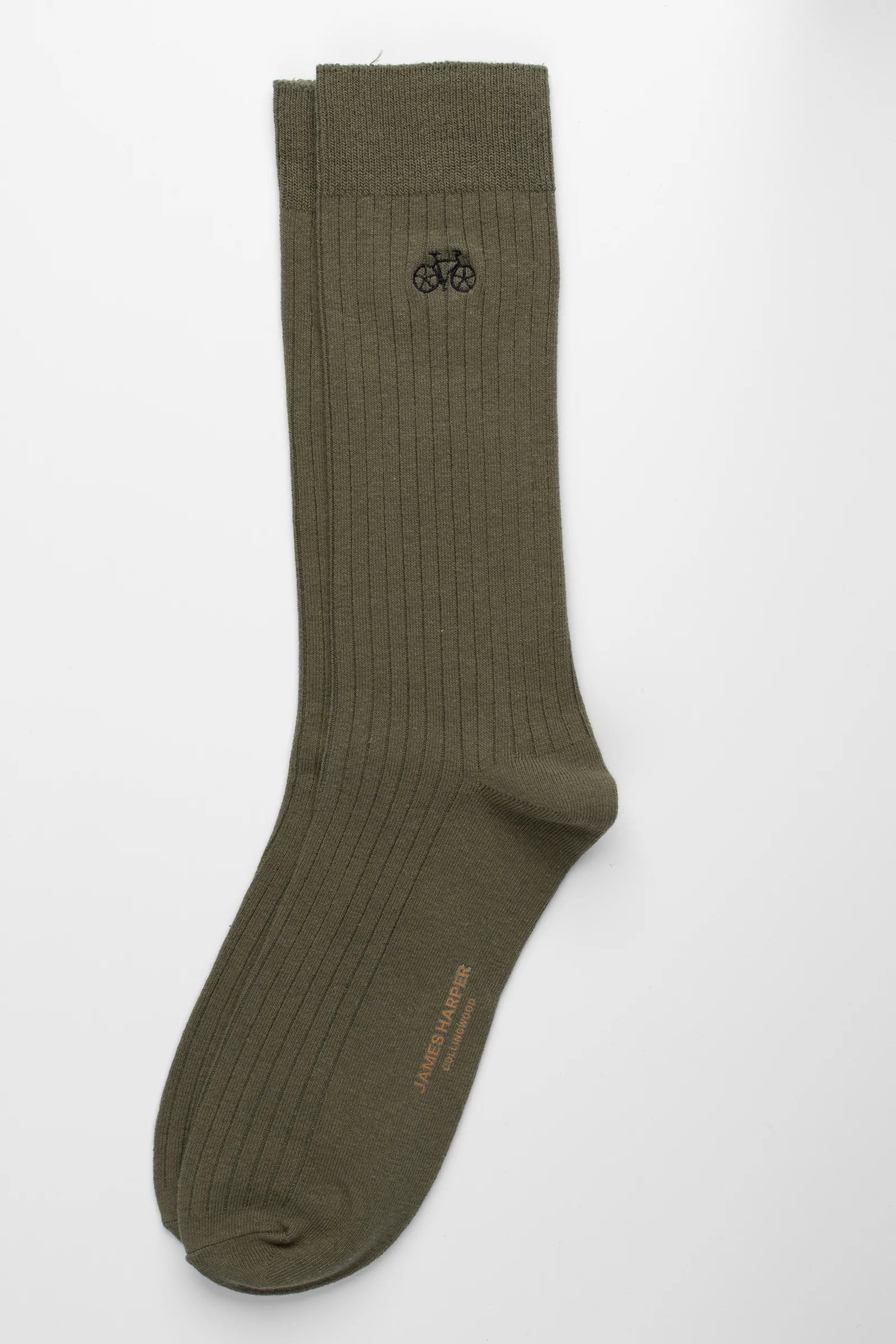 Olive Ribbed Socks